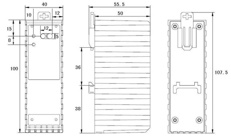 炬華DCZL12-1296采集器終端(國網II型)外形與安裝圖